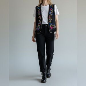 VINTAGE PETITE SOPHISTICATE knit floral vest 🌸